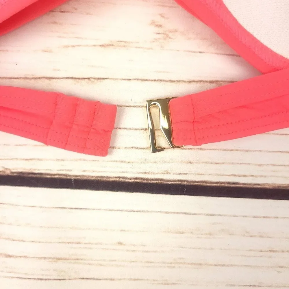 Kate Spade Bright Peony Twisted Front Adjustable Straps Bikini Top Size Med